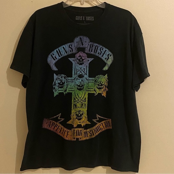 Vintage Guns And Roses Tour Shirt Appetite For Destruction Size L Short Sleeve - Picture 1 of 10